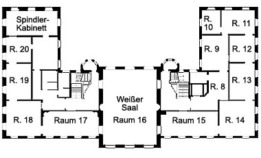 Bild: Grundriss des Obergeschosses von Schloss Fantaisie